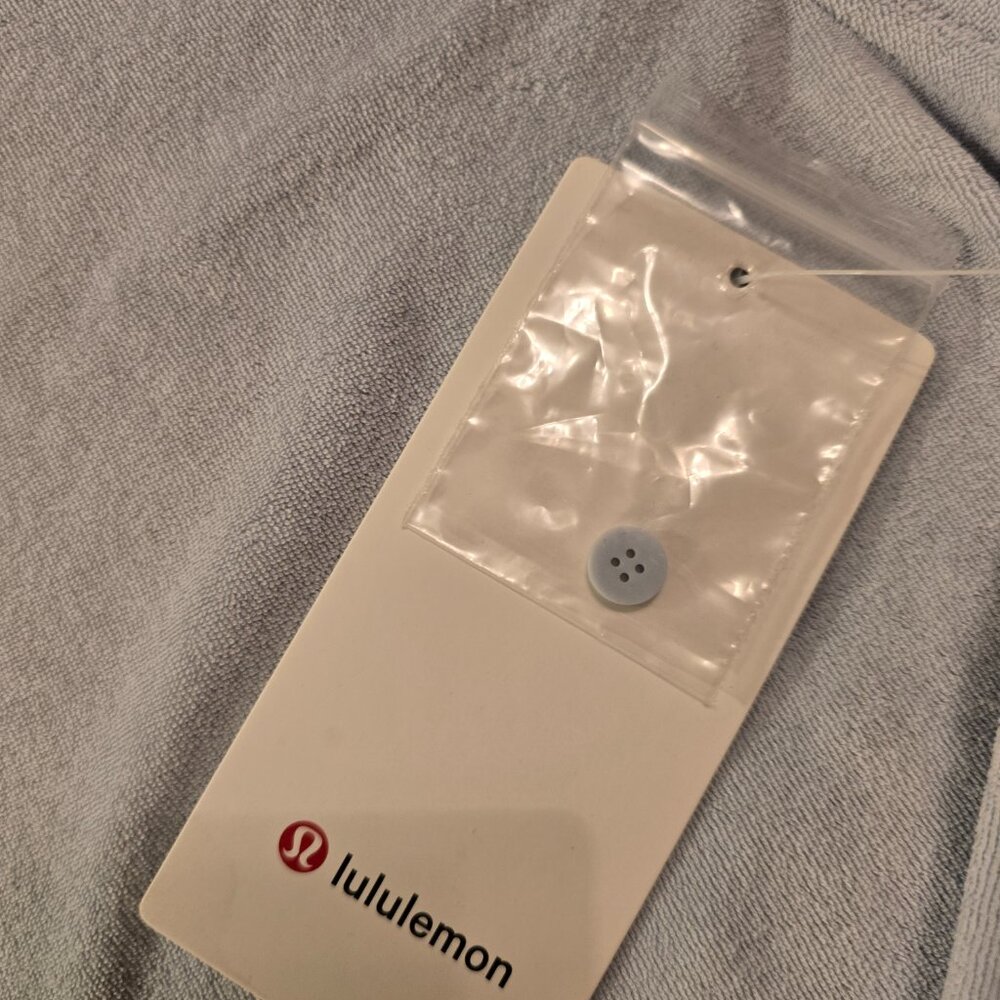 Lululemon Mens M Medium Cotton Terry Relaxed Fit Polo NWT NEW SOFT Light Blue - Picture 7 of 15